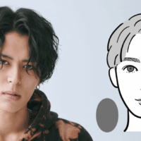面長型の男性と面長顔のイラスト
